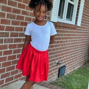 Red Kids pleated Skirt